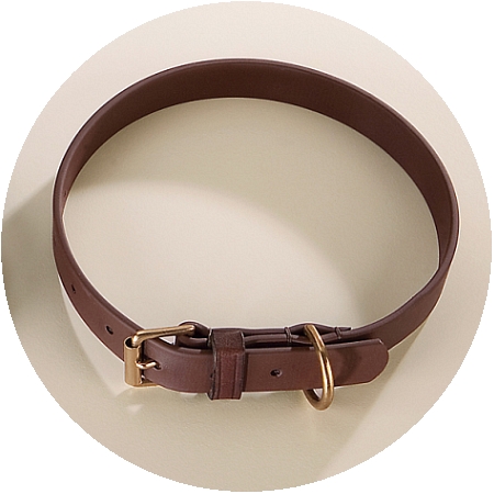 Herm Sprenger Brown BioThane and Solid Brass 16mm Dog Collars