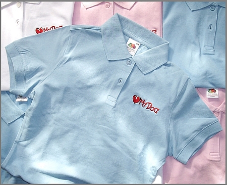 LuvMyDog Sky Blue Embroidered Ladies Polo Shirt