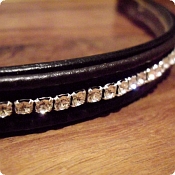 Audenham English Bridle Leather Swarovski Crystal Horse Browbands