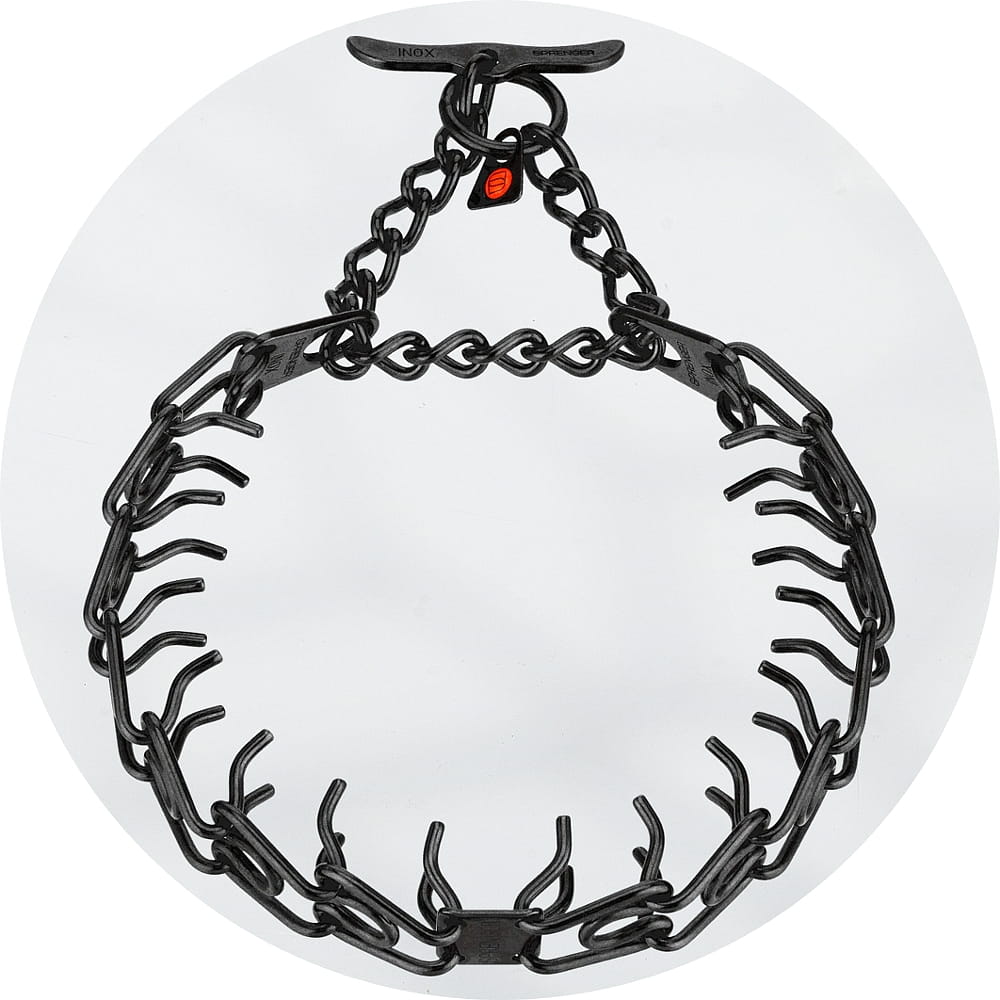 Herm Sprenger Black Stainless Steel Easy On Toggle Short Link Ultra Plus Prong Collar