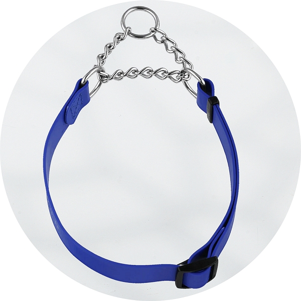Herm Sprenger Blue Biothane and Stainless Steel Adjustable Martingale Dog Collar 40-65cm