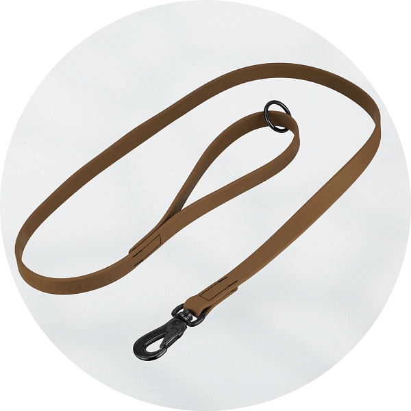 Herm Sprenger Coyote Brown Biothane and Black Stainless Steel Dog Lead 1.2m