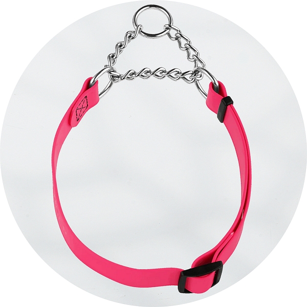 Herm Sprenger Pink Biothane and Stainless Steel Adjustable Martingale Dog Collar 40-65cm