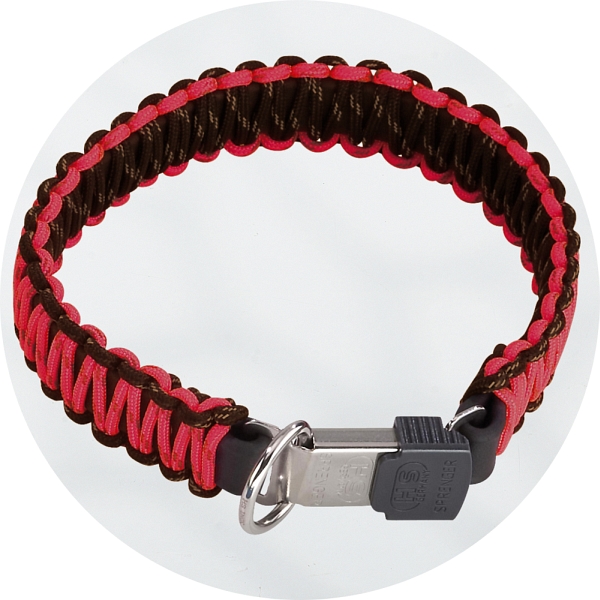 Herm Sprenger Black and Red Reflecting Paracord Braided Collar 30mm