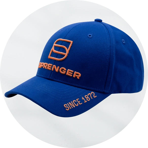 Herm Sprenger Baseball Cap Blue With Orange Logo