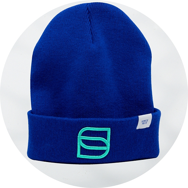 Herm Sprenger Knitted Beanie Blue With Cyan Logo